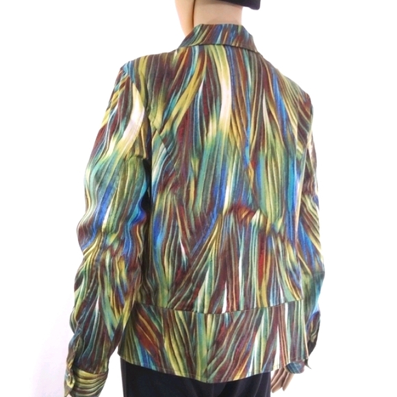 ERIN LONDON Earth Tones Unlined Brushed Cotton Slight Stretch Jacket EUC Sz M - Picture 4 of 7